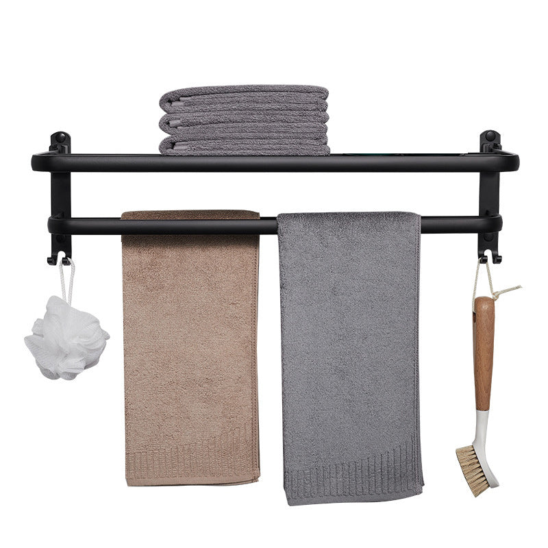 Avtoit | Modern Aluminum Bathroom Accessory Set Matte Black Bathroom Shelf/Towel Holder/Paper Holder