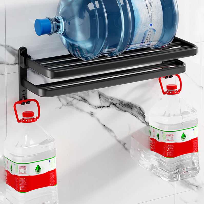 Avtoit | Modern Aluminum Bathroom Accessory Set Matte Black Bathroom Shelf/Towel Holder/Paper Holder