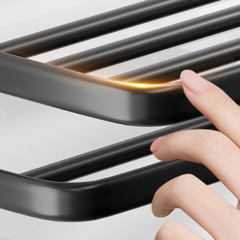 Avtoit | Modern Aluminum Bathroom Accessory Set Matte Black Bathroom Shelf/Towel Holder/Paper Holder