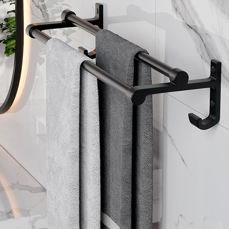 Avtoit | Modern Aluminum Bathroom Accessory Set Matte Black Bathroom Shelf/Towel Holder/Paper Holder