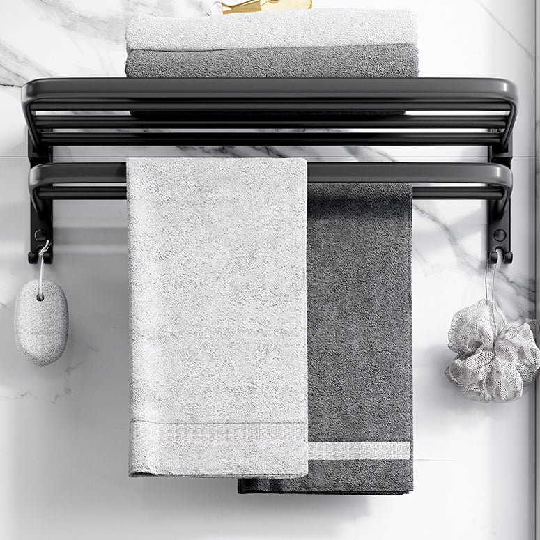 Avtoit | Modern Aluminum Bathroom Accessory Set Matte Black Bathroom Shelf/Towel Holder/Paper Holder