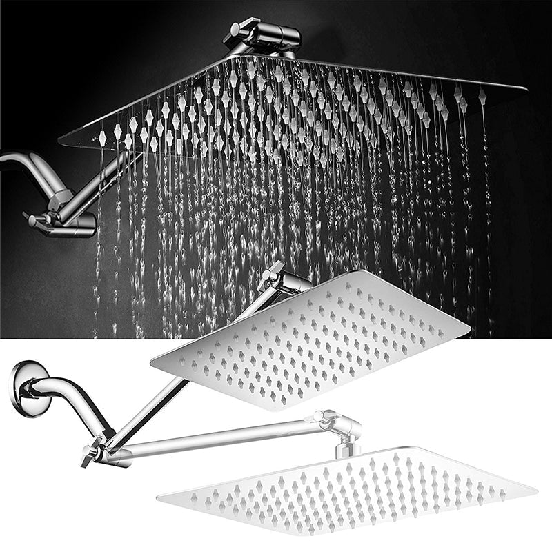 Avtoit | Contemporary Shower Combination Dual Shower Head Ceiling Mounted Metal Square Shower Head