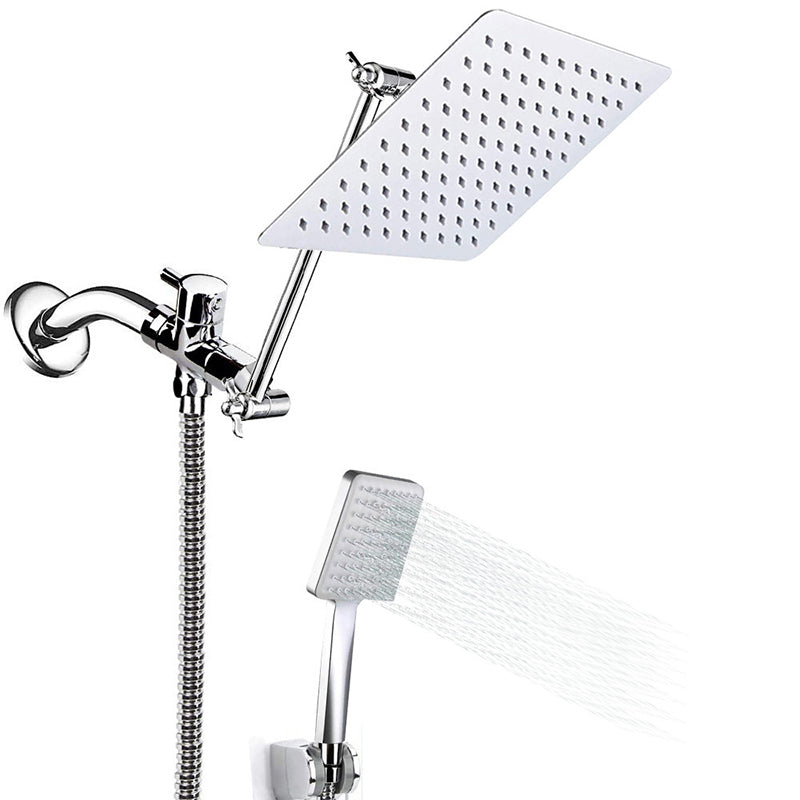 Avtoit | Contemporary Shower Combination Dual Shower Head Ceiling Mounted Metal Square Shower Head