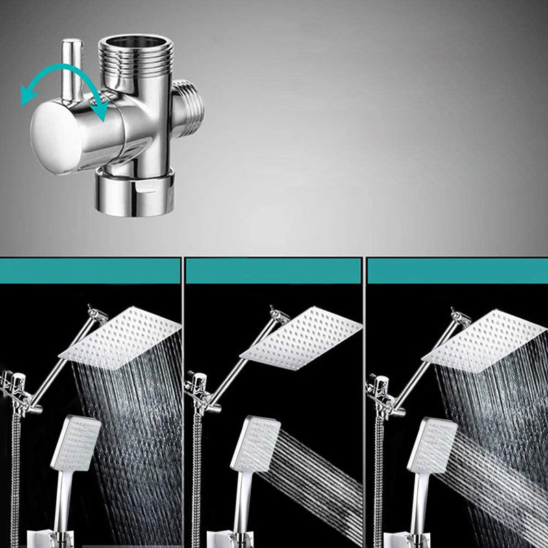 Avtoit | Contemporary Shower Combination Dual Shower Head Ceiling Mounted Metal Square Shower Head