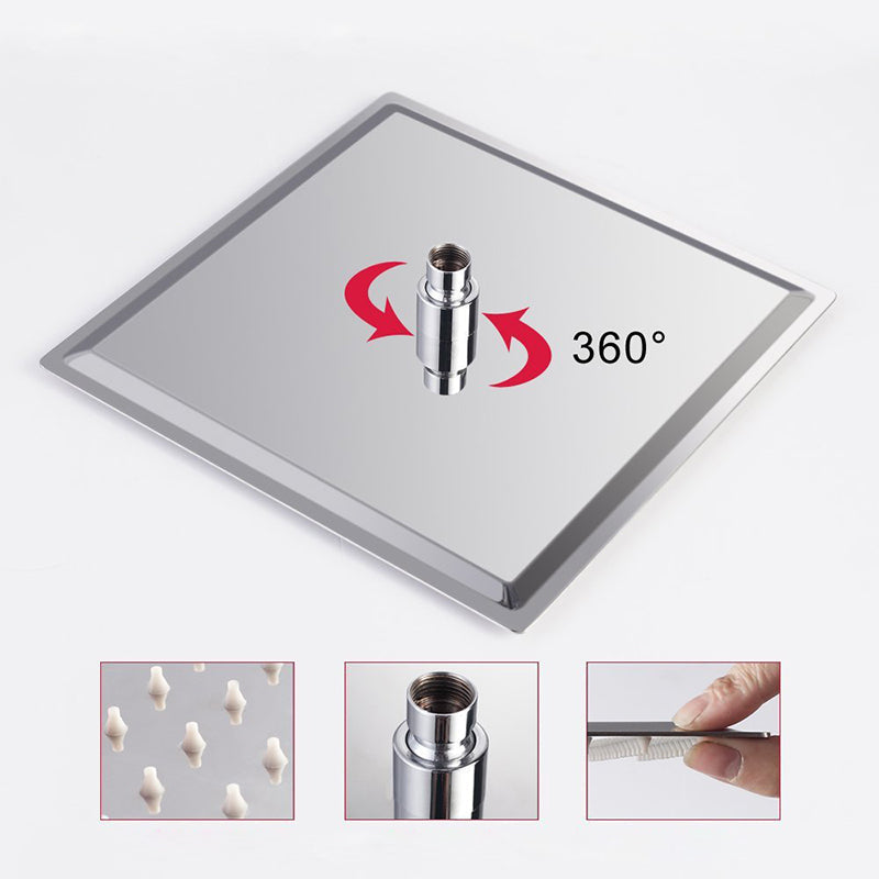 Avtoit | Contemporary Shower Combination Dual Shower Head Ceiling Mounted Metal Square Shower Head