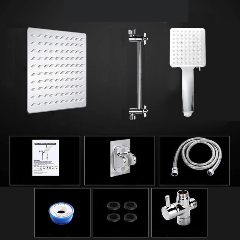 Avtoit | Contemporary Shower Combination Dual Shower Head Ceiling Mounted Metal Square Shower Head