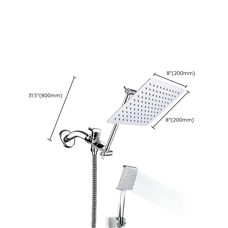 Avtoit | Contemporary Shower Combination Dual Shower Head Ceiling Mounted Metal Square Shower Head