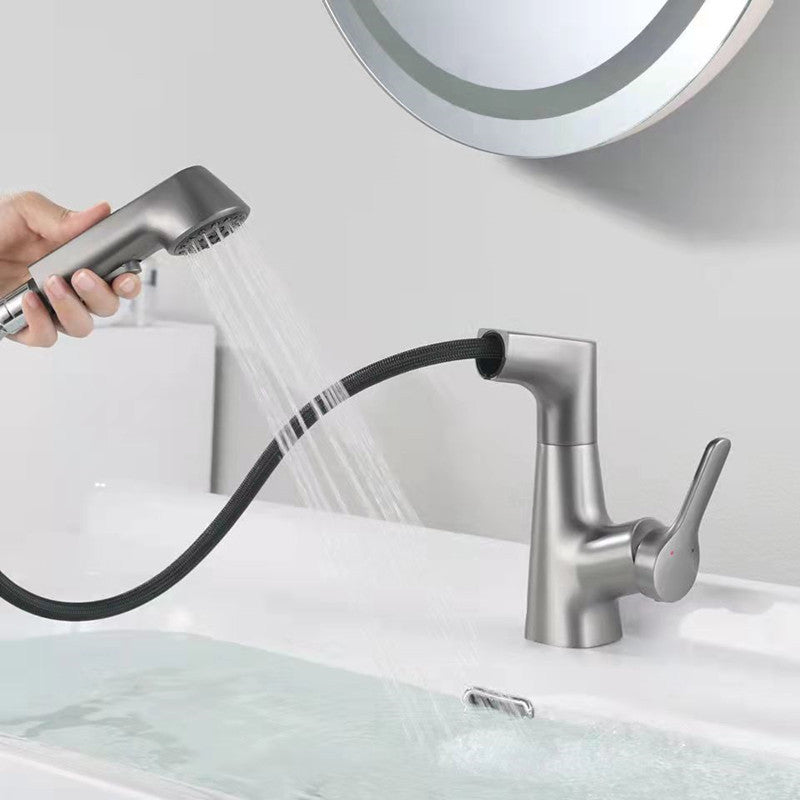 Avtoit | Centered Sink Faucet Contemporary Pull-Out Faucet with Single Handle Operation