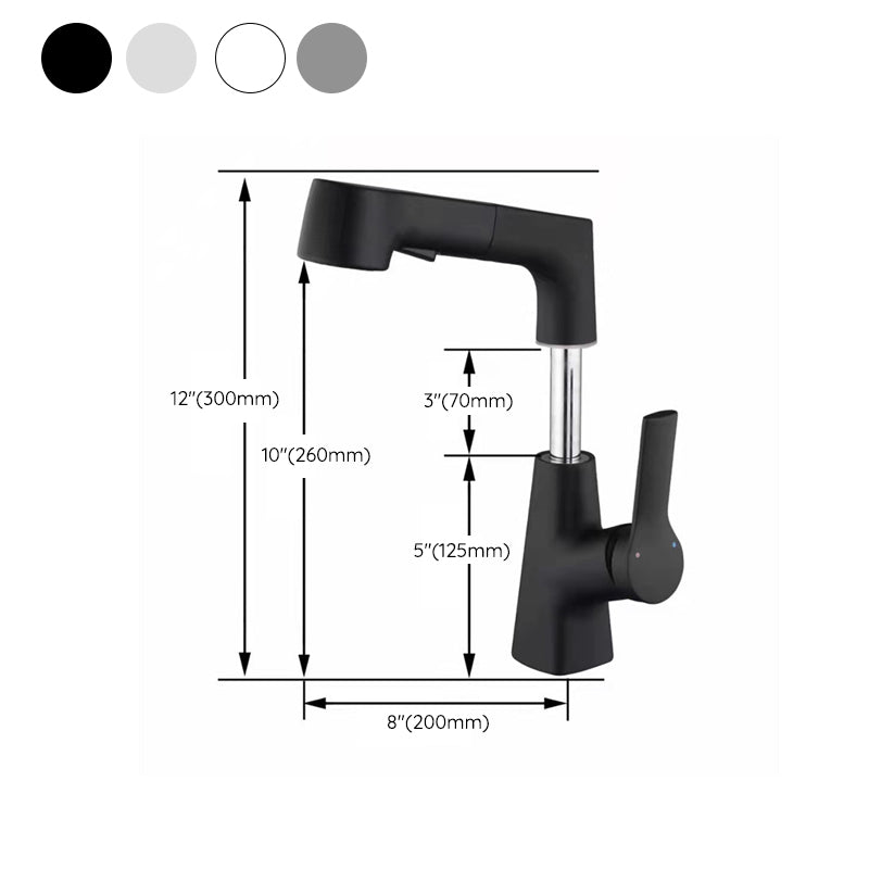 Avtoit | Centered Sink Faucet Contemporary Pull-Out Faucet with Single Handle Operation