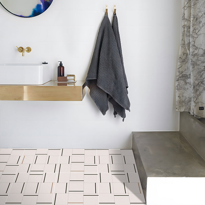 Avtoit | Square Indoor Vinyl Floor Peel and Stick Line Print Vinyl Floor