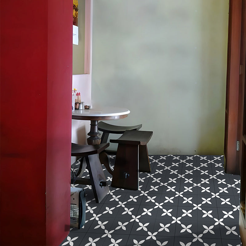 Avtoit | Square Indoor Vinyl Flooring Peel and Stick Floral Print Waterproof Vinyl Flooring