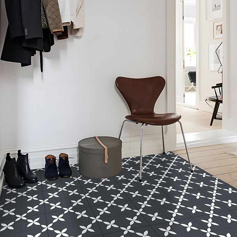 Avtoit | Square Indoor Vinyl Flooring Peel and Stick Floral Print Waterproof Vinyl Flooring