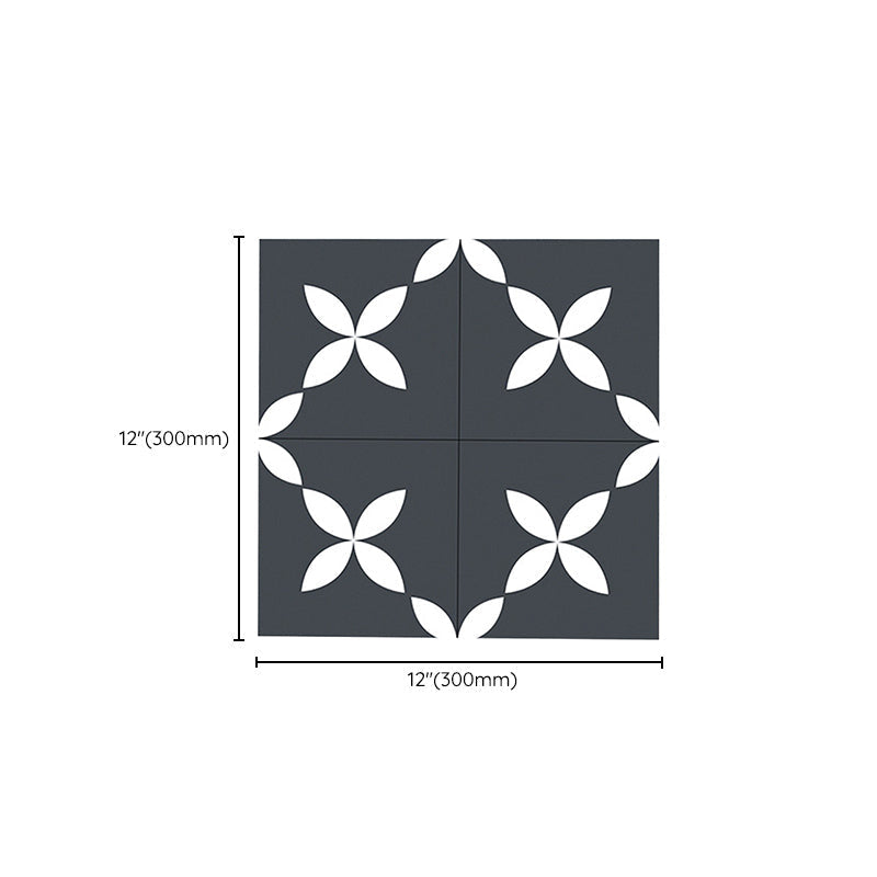 Avtoit | Square Indoor Vinyl Flooring Peel and Stick Floral Print Waterproof Vinyl Flooring