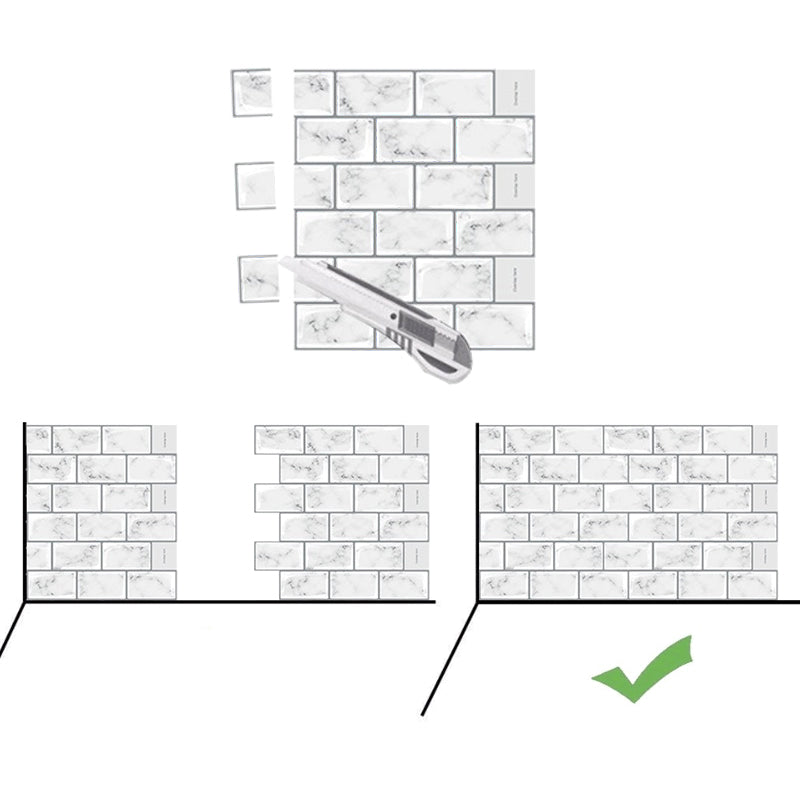 Avtoit | Simple Peel & Stick Tile Scratch-Resistant Plastic Peel and Stick Subway Tile for Shower
