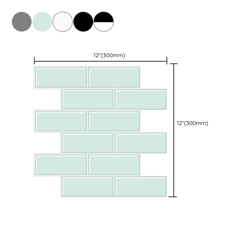 Avtoit | Tile Peel & Stick Rectangle Waterproof Solid Plastic Peel & Stick Subway Tile for Shower