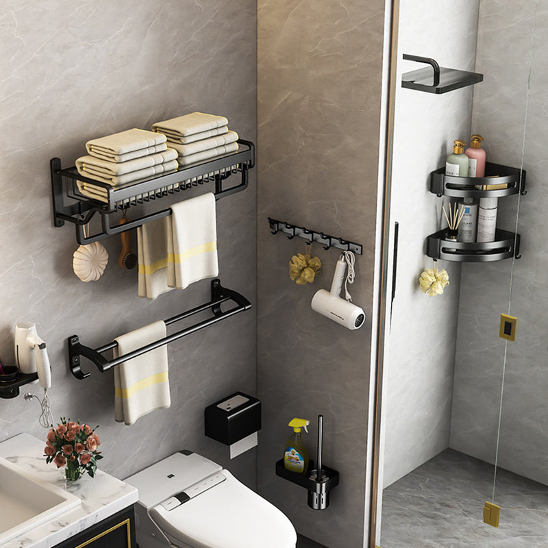 Avtoit | Matt Black 2-piece modern bathroom accessories as a single item or as a set with bath shelf