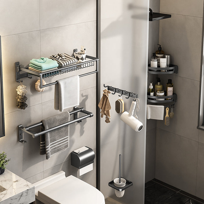 Avtoit | Gray bathroom accessories as a single piece or as a set with towel holder/bathroom shelf/robe hooks