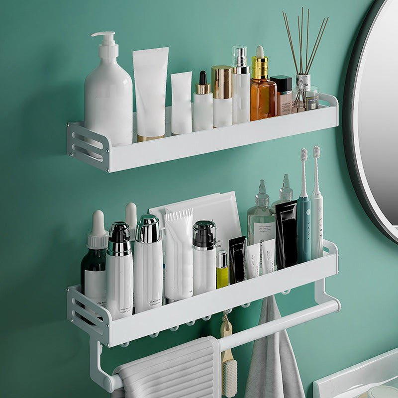 Avtoit | 2-piece modern bathroom accessory set White rectangular bath shelf