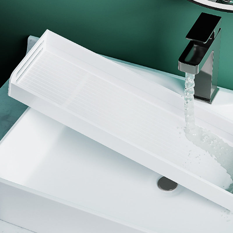 Avtoit | 2-piece modern bathroom accessory set White rectangular bath shelf