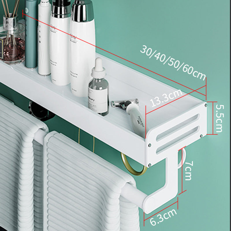 Avtoit | 2-piece modern bathroom accessory set White rectangular bath shelf