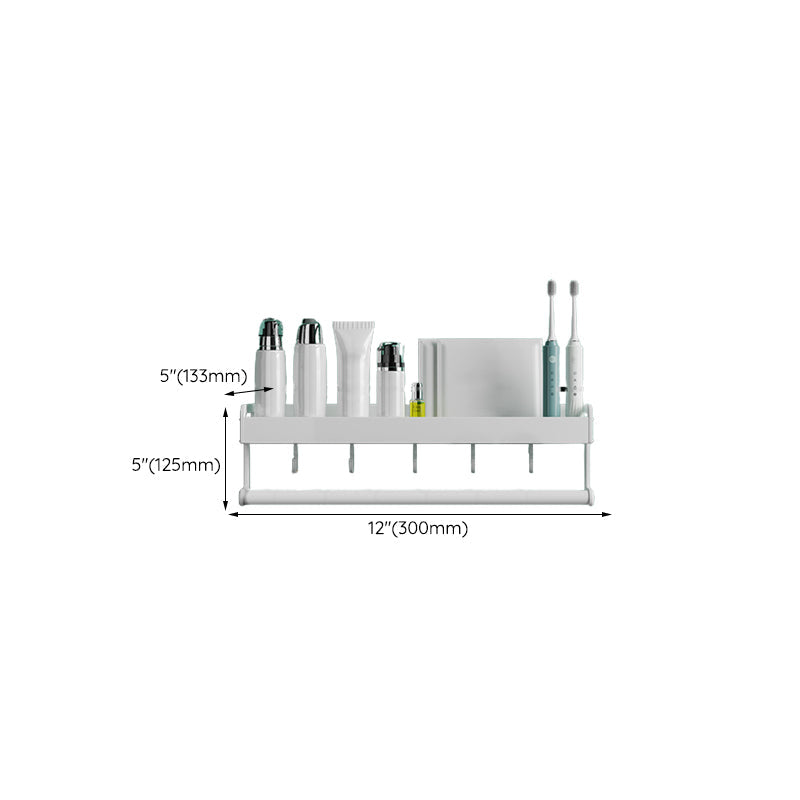 Avtoit | 2-piece modern bathroom accessory set White rectangular bath shelf