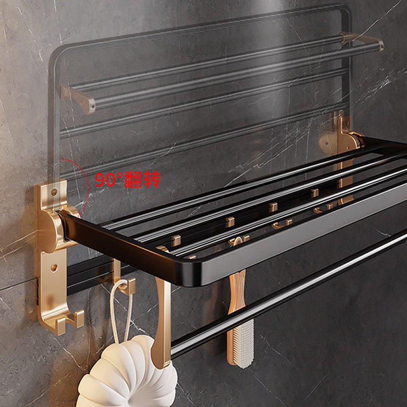 Avtoit | Black and Brass Bathroom Hardware Set Modern Stainless Steel Bathroom Shelf/Towel Holder/Paper Holder
