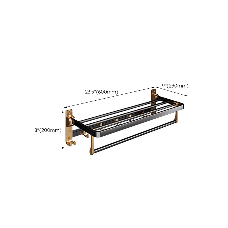 Avtoit | Black and Brass Bathroom Hardware Set Modern Stainless Steel Bathroom Shelf/Towel Holder/Paper Holder