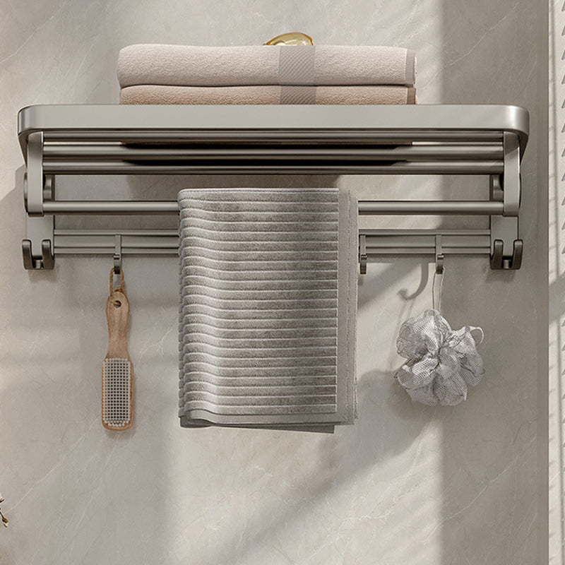 Avtoit | Modern Bathroom Accessories Set in Gray with Bathroom Shelf/Towel Holder/Robe Hooks & Paper Holder