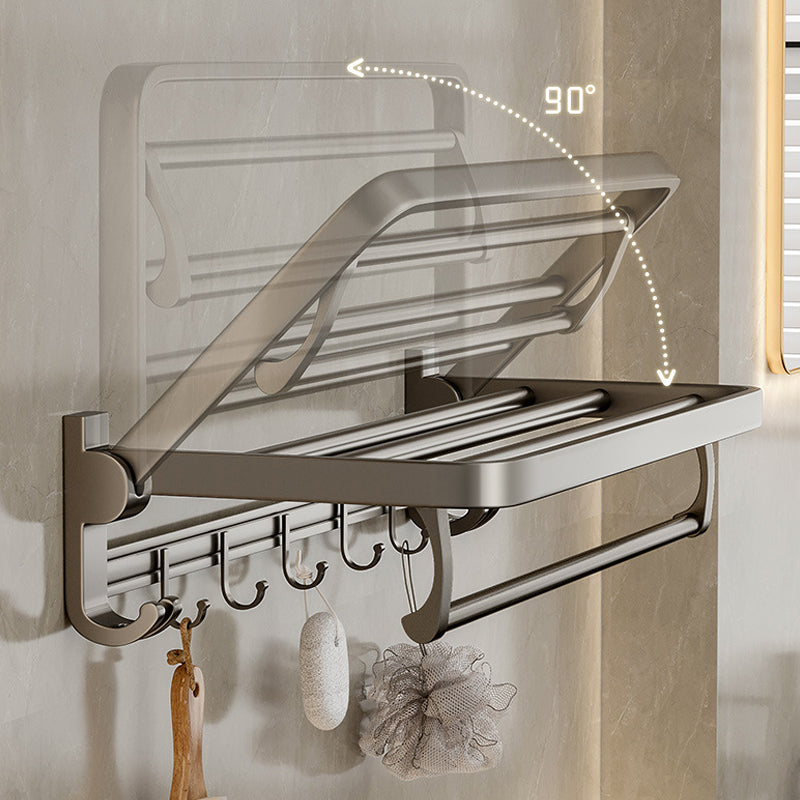Avtoit | Modern Bathroom Accessories Set in Gray with Bathroom Shelf/Towel Holder/Robe Hooks & Paper Holder
