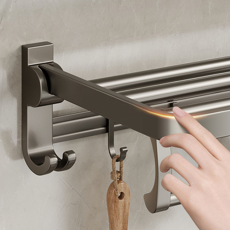 Avtoit | Modern Bathroom Accessories Set in Gray with Bathroom Shelf/Towel Holder/Robe Hooks & Paper Holder