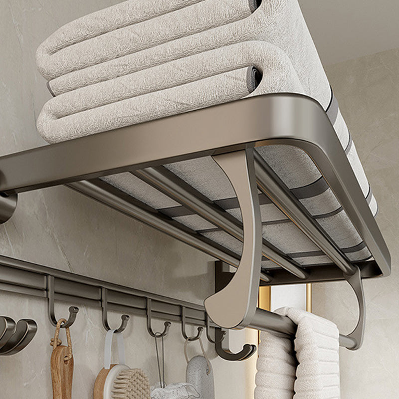 Avtoit | Modern Bathroom Accessories Set in Gray with Bathroom Shelf/Towel Holder/Robe Hooks & Paper Holder