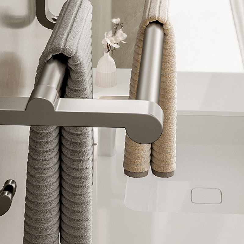 Avtoit | Modern Bathroom Accessories Set in Gray with Bathroom Shelf/Towel Holder/Robe Hooks & Paper Holder