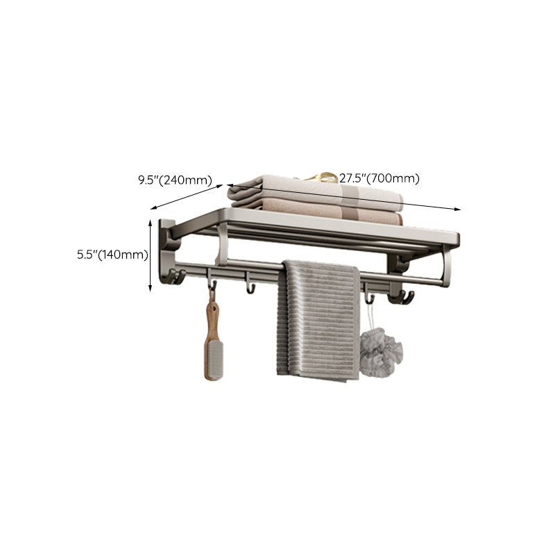 Avtoit | Modern Bathroom Accessories Set in Gray with Bathroom Shelf/Towel Holder/Robe Hooks & Paper Holder