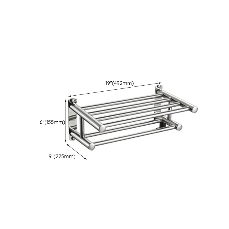 Avtoit | Polished Chrome Modern Bathroom Accessory Set in Stainless Steel with Bath Shelf/Towel Bar