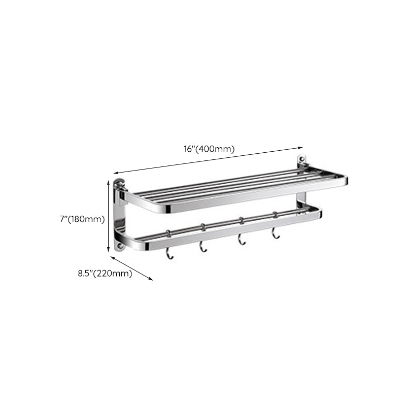 Avtoit | Polished Chrome Modern Bathroom Accessory Set in Stainless Steel with Bath Shelf/Towel Bar