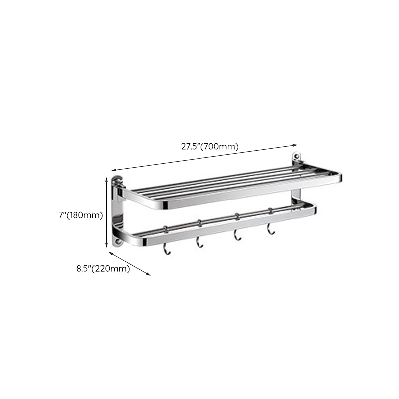Avtoit | Polished Chrome Modern Bathroom Accessory Set in Stainless Steel with Bath Shelf/Towel Bar