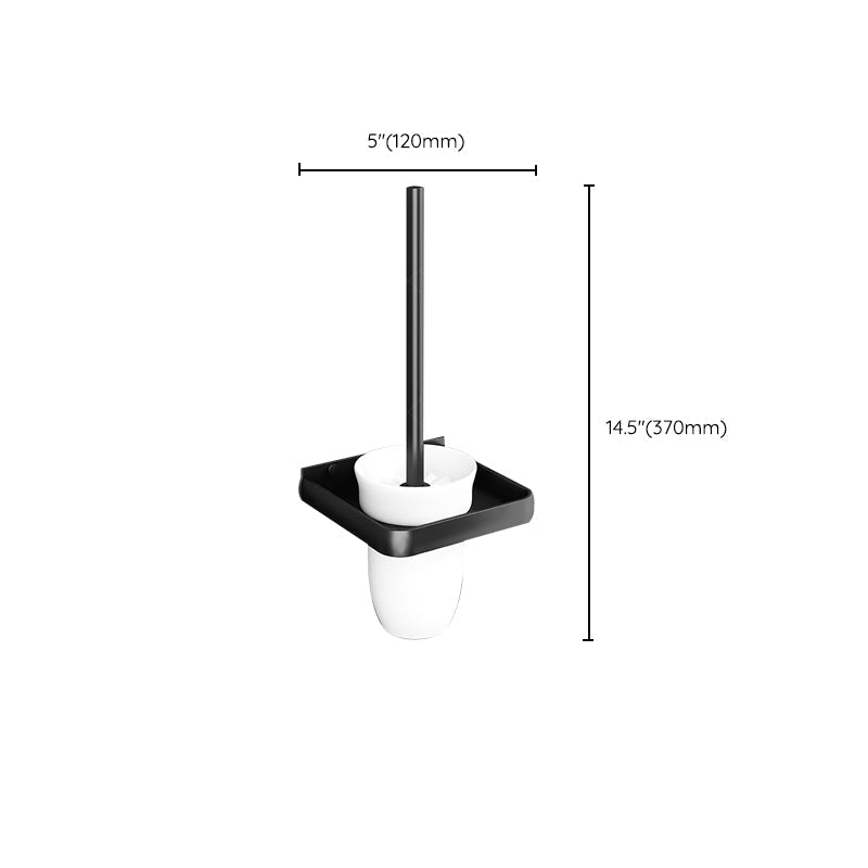 Avtoit | Black Aluminum Bathroom Accessory Set Modern Bathroom Shelf / Towel Bar & Paper Holder