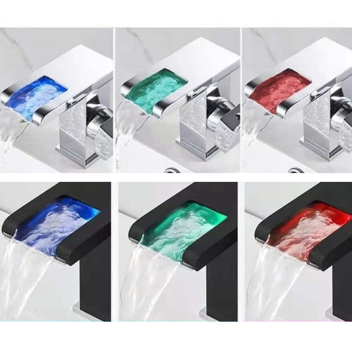 Avtoit | Single-Handle Basin Faucet 1-Hole Widely Used Bathroom Sink Faucet with LED Lighting