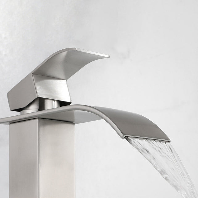 Avtoit | Industrial Faucets Faucet Stainless Steel Lever Handles Waterfall Spout Bathroom Faucet