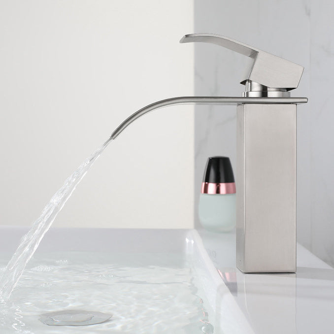 Avtoit | Industrial Faucets Faucet Stainless Steel Lever Handles Waterfall Spout Bathroom Faucet
