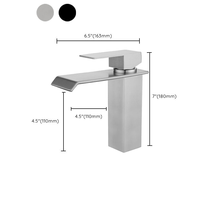 Avtoit | Industrial Faucets Faucet Stainless Steel Lever Handles Waterfall Spout Bathroom Faucet