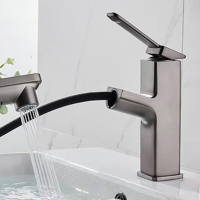 Avtoit | Modern Brass Water Faucet Center Mount Bathroom Faucet with Water Hose