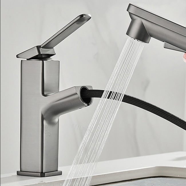 Avtoit | Modern Brass Water Faucet Center Mount Bathroom Faucet with Water Hose