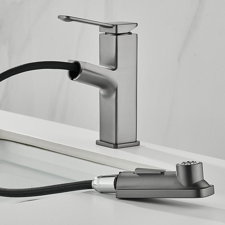 Avtoit | Modern Brass Water Faucet Center Mount Bathroom Faucet with Water Hose