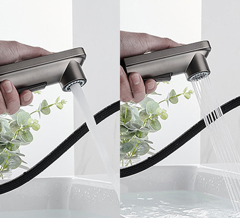 Avtoit | Modern Brass Water Faucet Center Mount Bathroom Faucet with Water Hose