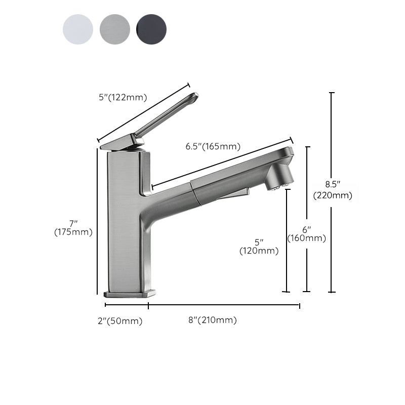 Avtoit | Modern Brass Water Faucet Center Mount Bathroom Faucet with Water Hose