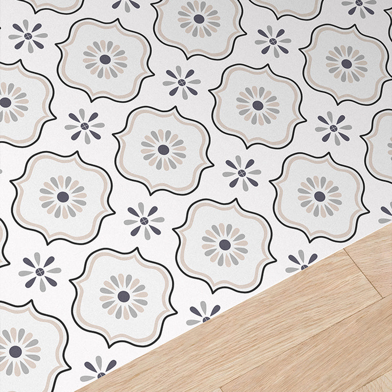 Avtoit | Square Indoor Vinyl Flooring Self-Adhesive Flower Pattern Waterproof Vinyl Flooring