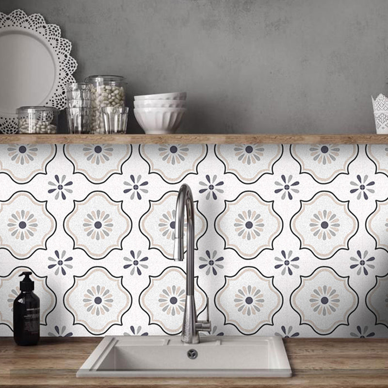 Avtoit | Square Indoor Vinyl Flooring Self-Adhesive Flower Pattern Waterproof Vinyl Flooring