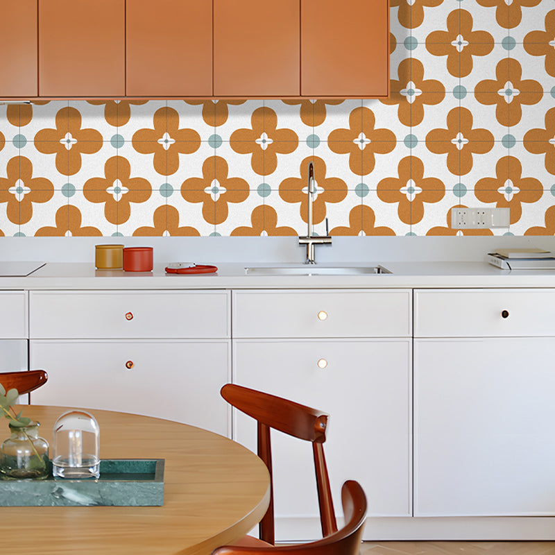 Avtoit | Square Inner Layer Vinyl Flooring Flower Pattern Peel and Stick Waterproof Vinyl Flooring