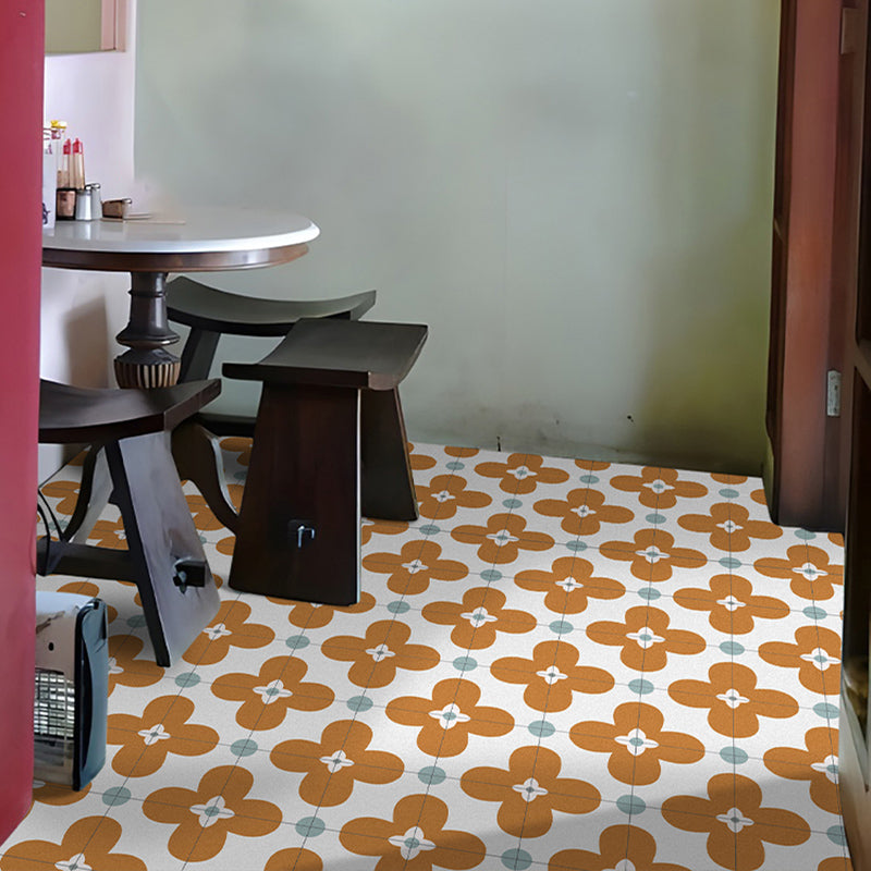 Avtoit | Square Inner Layer Vinyl Flooring Flower Pattern Peel and Stick Waterproof Vinyl Flooring